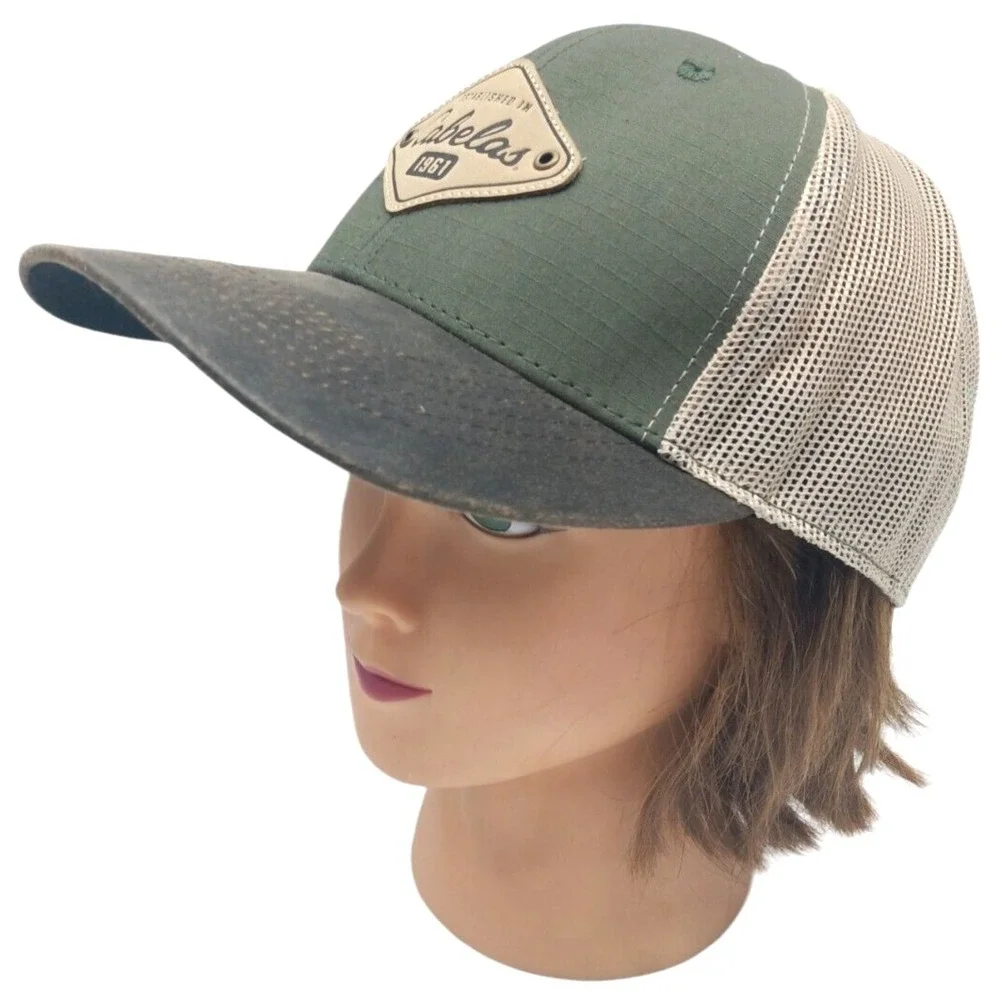 CABELAS Est 1961  Green & Black Baseball‎ Cap by Cabelas, Mesh, Snap Back